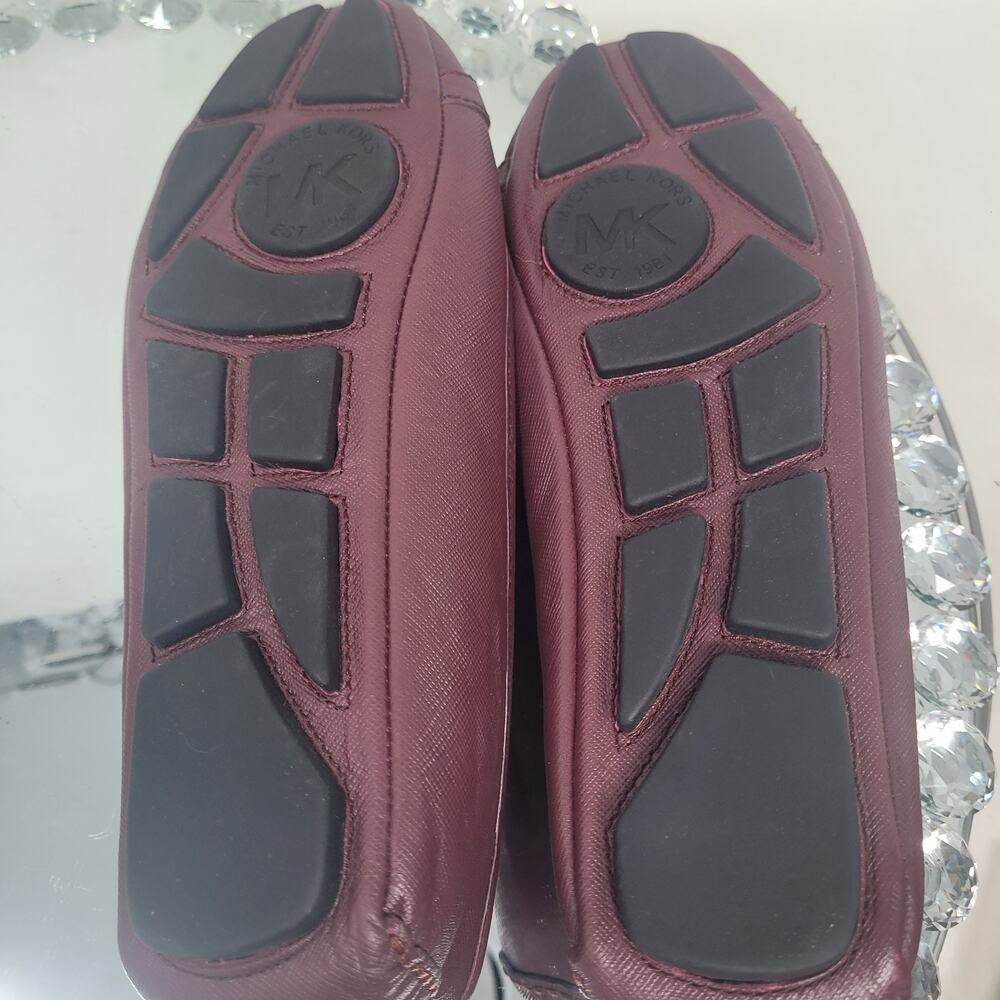 Michael Kors FULTON MOC Shoes Slip On Ballet Shoes Flats Sz 8.5 Burgundy Wine - Picture 8 of 8